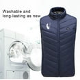 thumbnail image 6 of Sleeveless Heated Jacket for Men Women, 8 Heating Zones Winter Vests, Unisex Adult Warm Quilted Padded Heated Waistcoat Outdoor Winter Gilet Navy M, 6 of 8