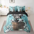 thumbnail image 3 of Manfei Teens Highland Bull Twin Bedding Sets 7-Piece, Dreamy Butterfly Animal Bedding Comforter Set, Vibrant Groovy Floral Reversible Sheet Sets, Luxury Bedroom Decor, 3 of 8