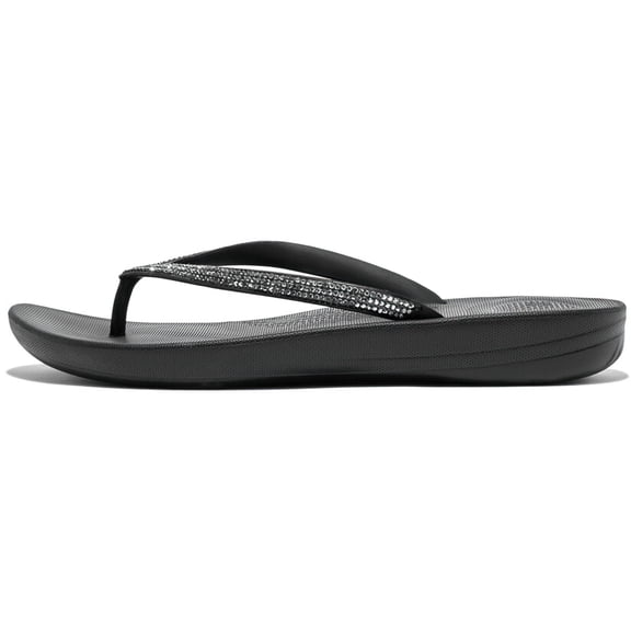 FITFLOP Women's Iqushion Sparkle Flip-Flops, Color: Black, Size: 6 (R08-001-040)