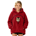 thumbnail image 2 of Cat Pouch Hoodie for Kids Girls Boys Oversized Pet Carrier Kangaroo Pocket Pullover Sweatshirt Soft Fleece Hoodie with Dog Pouch Warm Fall Fashion Animal Holder Hoodie Sweatshirts, 2 of 5