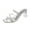 Silver, variant on Utoimkio Ankle Straps Sandals for Women Summer Head Women's Shoes Rhinestone Thick Heel Sandals