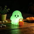 thumbnail image 6 of RUIQPGRT 1 Pc Glow in The Dark 3D Printed Ghost Figurine, 1.54 x 1.5 inch Luminous Halloween Spirit Decoration for Desk Shelf Party Spooky Home Decor, 6 of 7