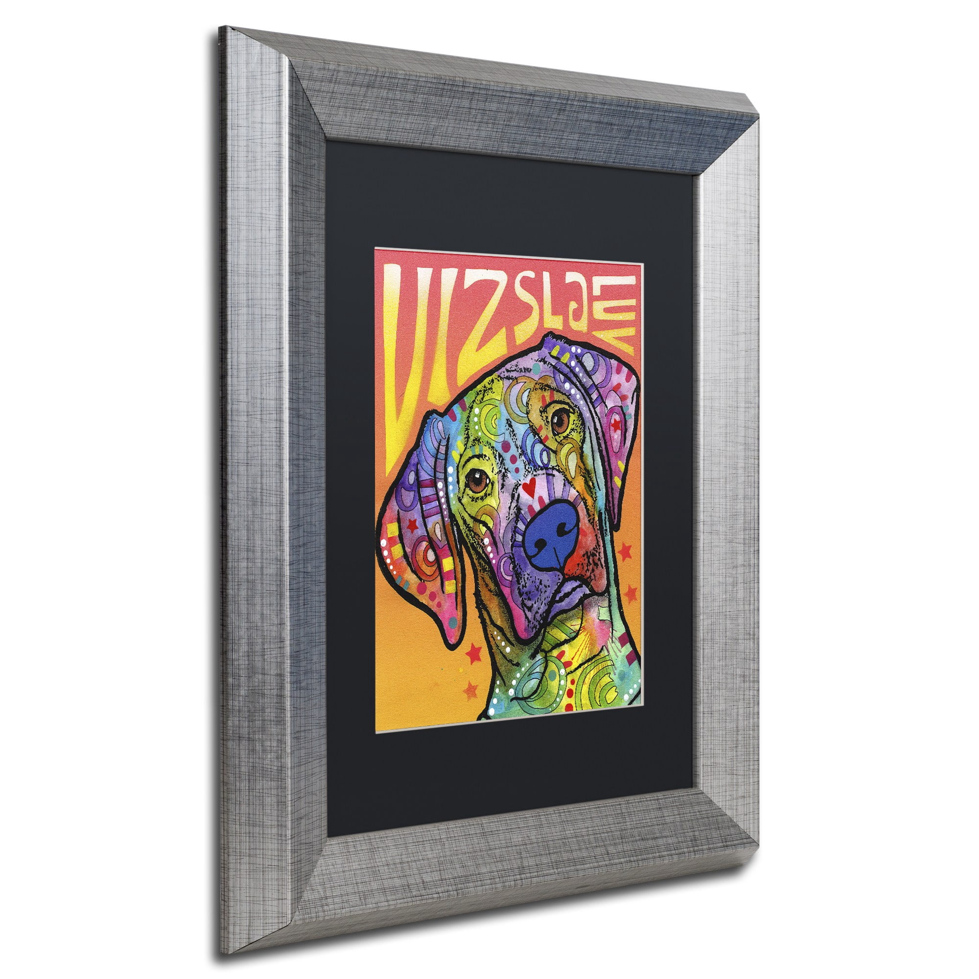 Trademark Fine Art 'Vizsla Luv' Canvas Art by Dean Russo, Black Matte, Silver Frame