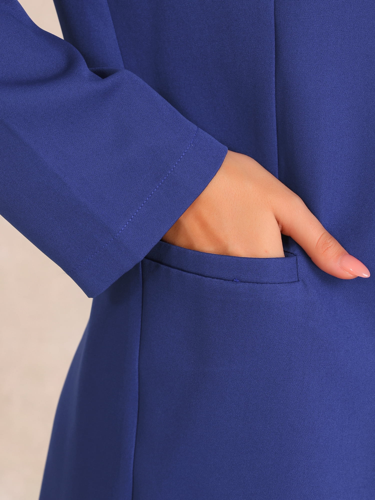 DARING DIVA Women's Long Sleeve Open Front Business Blazer Jacket S Blue