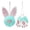 2PC Blue, variant on Easter Rabbit Body Welcome Sign Pendant Wreath for Front Doors, Easter Bunny Farmhouse Spring Decor for Front Porch, Garden, Yard & Indoor Outdoor (Gray)