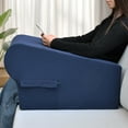 thumbnail image 4 of 2-In-1 Navy Blue Reading Pillow with Lap Desk - Convertible Laptop Pillow for Bed & Floor (25.6"L X 23.6"W), 4 of 12