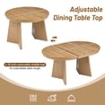 thumbnail image 5 of 5-Piece Retro Dining Table Set, Extendable Dining Table and 4 Upholstered Chairs with Rattan Backrests, Oval Wooden Kitchen Table Set  for Dining Room Kitchen, 5 of 7