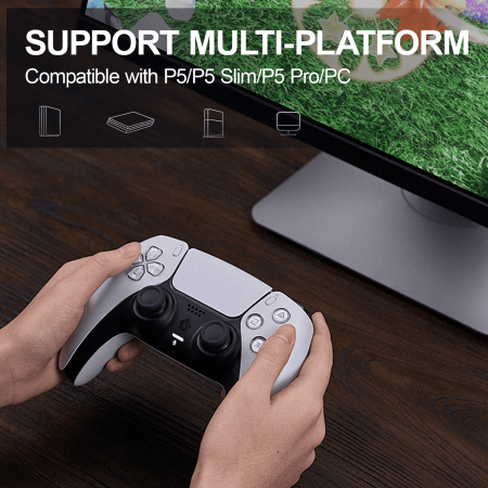 CFWQH Wireless Game Controller Compatible with P5/Slim/PC, White