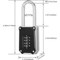 thumbnail image 3 of Cadenas à Combinaison Robuste, Cadenas à Anse de 57 mm de Long, Serrures de Casier à 4 Chiffres avec Grands Chiffres Blancs et Couverture de Protection à Réinitialisation, Verrou de Gym (Noir/si, 3 of 4