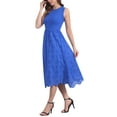 thumbnail image 4 of Vestido de verano sin mangas para mujer Inspire Chic, vestido midi en línea A, casual de algodón para vacaciones, L azul real, 4 of 6