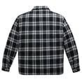 thumbnail image 6 of WenVen Men's Flannel Sherpa Lined Full Zip Shirt Jacket（Black,S）, 6 of 7