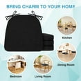 thumbnail image 2 of Chair Cushions for Dining Chairs Set of 4, Non Slip Kitchen Chair Pads, 17" x 16" x 2", Indoor Dining Chair Cushions with Ties, Seat Cushion for Kitchen Chairs, Chair Pads, Black, 2 of 14
