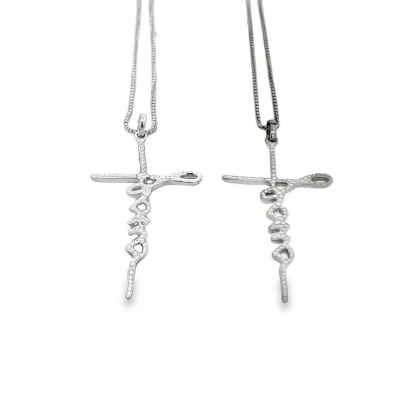 Cross Cursive Jesus Necklace (G99)