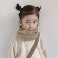 thumbnail image 2 of Bufanda para niños Otoño e invierno Bufanda de punto cálida para bebés Bufanda a cuadros a juego para niños y niñas Manga de lana de moda, 2 of 6
