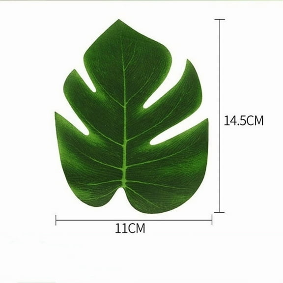 12pcs Artificial Tropical Palm Leaves for Jungle Safari Beach Hawaiian Luau Theme Wedding Birthday Party Table Plant Decor（15cm）