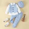 thumbnail image 2 of UAYOTSE Baby Boy Clothes Outfit Suit Long Sleeve Gentleman Tuxedo Vest Wedding Birthday Party Suit,Sizes 1-2 Years, 2 of 8