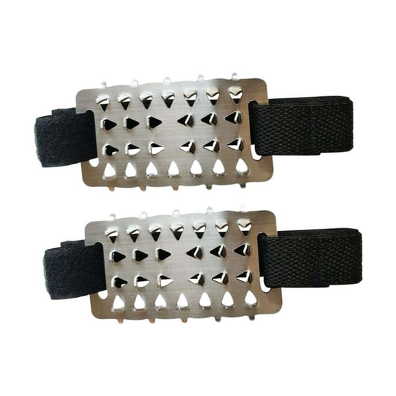 2x Durable Ice Traction Cleat Cleats Crampons Anti Slip Gripper Spikes Easy wearing for Mountaineering Footwear Climbing Boots