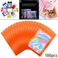 thumbnail image 3 of 100 bolsas holográficas de embalaje, herméticas, impermeables y a prueba de olores. naranja, 3 of 9