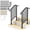 Black-Fit 2 Steps, variant on Dovov 2-Pack Handrails for Outdoor Steps, 2 Steps Outdoor Stair Hand Rails Adjustable Galvanized Iron Picket Stair Railing Kit, Curved Ends and Vertical Safty Balusters Exterior Hand Railing, Black