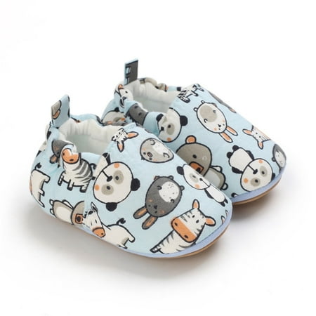 

Gubotare Baby Sock Shoes Baby Girls Boys Fleece Booties Winter Indoor Slippers Soft Sole Toddler First Walkers Crib Shoes Light Blue 12 Months