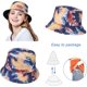 thumbnail image 3 of Sombrero de pescador unisex de verano para mujer y hombre, de algodón, reversible, de doble cara, con efecto tie-dye, para playa, para actividades al aire libre, 3 of 4