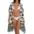 thumbnail image 3 of HELLHERO Polyester Long Kimono Swimsuit Cover Up for Summer Casual Lightweight Sunflower Cowprint, 3 of 6