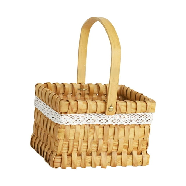 Cesta de Almacenamiento Hecha a Mano Cestas Rústicas para Decoración de Fiestas Rectángulo Soledad Cesta de almacenamiento