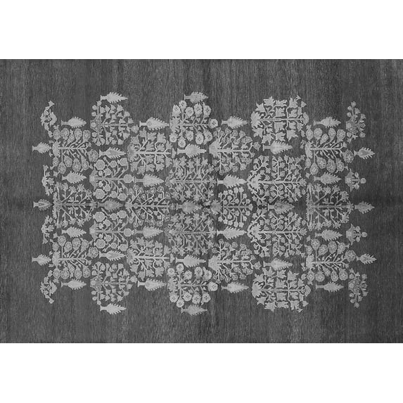 Ahgly Company Indoor Rectangle Oriental Gray Industrial Area Rugs, 7' x 10'