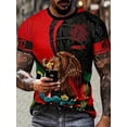 thumbnail image 3 of Camiseta con estampado de águila para hombre: cómoda, moderna y duradera, camiseta informal para todas las estaciones, diseño de moda, ropa de hombre de gran tamaño con la bandera de México, 3 of 5