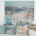 thumbnail image 2 of Designart ' Birds and Winter Trees By River ' Lake House Canvas Wall Art Print, 2 of 3
