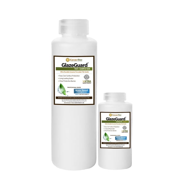GlazeGuard Matte Ceramic & Porcelain Tile Sealer – Flat Matte Natural Finish (Sample 3oz-2 Part Kit)