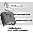 thumbnail image 3 of Weatherproof Outdoor Combination Padlock - 53mm 4-Digit Lock with 8mm Thick 304 Stainless Steel Shackle for Garage, Home, School, Gate, and Shed, 3 of 5