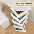 thumbnail image 5 of VOWNER Vanity with Lights - Makeup Vanity Desk with Power Outlet, 3 Color Lighting Options Brightness Adjustable, Vanity Table with 5 Rotating Drawers, Shelves and Stool, Corner Vanity for Women Girls, 5 of 17