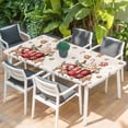thumbnail image 2 of Christmas Table Cloths for 3 Foot Rectangle Tables, Winter Deer Ice Cream Cookies Star Pine Needle Patio Waterproof Elastic Fitted Tablecloths, Washable Rectangular Table Cover for Camping, 2 of 8