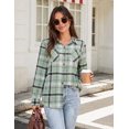 thumbnail image 5 of Zeagoo Womens Plaid Flannel Shirts Long Sleeve Button Down Blouse Cotton Fall Tops, 5 of 6