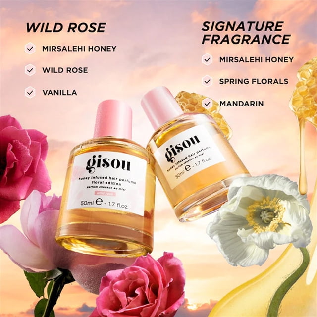 Perfume para el cabello con infusión de miel, tamaño de bolsillo, apto para viajes, con dulces notas de miel mezcladas con flores primaverales (1,7 onzas líquidas/50 ml)