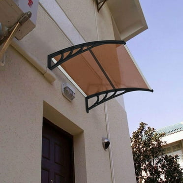 Door Awning, 40*38in Window Awnings Exterior,Front Door Overhang Awning for Sun Shutter, Rain, Snow Protection, Brown