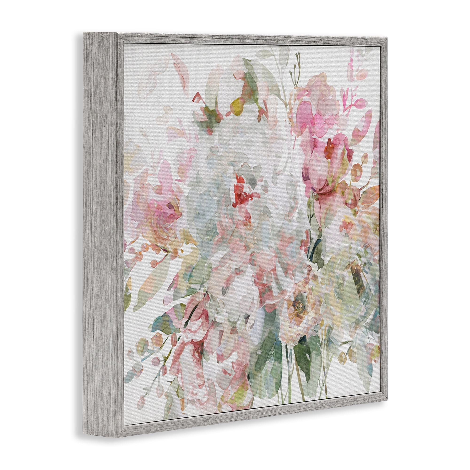 Stupell Industries Romantic Pastel Blossoms Gray Framed Giclee Art, design by Carol Robinson