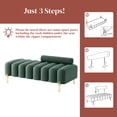 thumbnail image 4 of Rophefx Ottoman Bench for Living Room,Foot Rest with Gold Metal Legs,52.2" Entryway Bench,Velvet End of Bed Bench,Green, 4 of 8