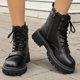 thumbnail image 4 of NECHOLOGY Botas Mujer Adulto Femenino Zapatos Botines mujer Botas de mujer de otoño e invierno a juego de colores a la moda con botas con cremallera lateral (Black, 7), 4 of 7
