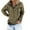 Army Green, variant on Womens Sporty Polo Collar Hoodie Solid Color Casual Long Sleeved Sweatshirt Fashionable Womens Top
