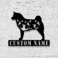 thumbnail image 2 of Craftnamesign Custom FLoral Akita Dog Metal Wall Art LED Light, Personalized Flower Dog Name Sign, 2 of 5