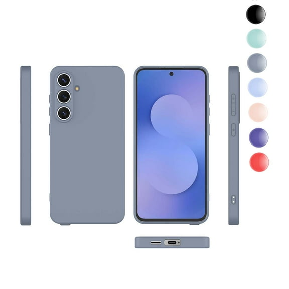 Cell Phone Basic Cases for Galaxy S25 FE 5G, Liquid Silicone Gel Rubber Shockproof Case Ultra Thin Slim Matte Surface Cover for Samsung Galaxy S25 FE 6.7 inch (Gray)
