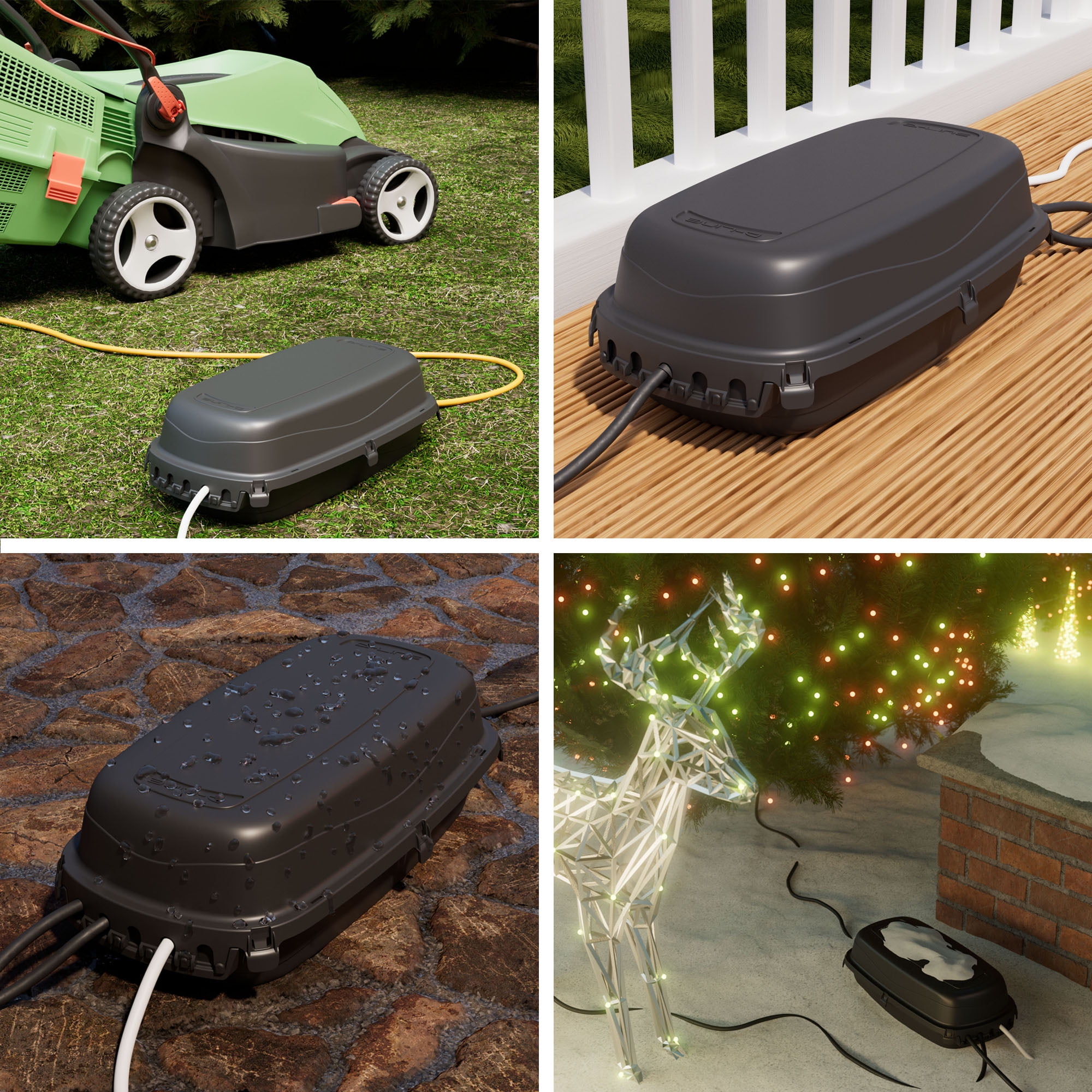 D-Line Outdoor Weatherproof Electrical Cable Box | Black