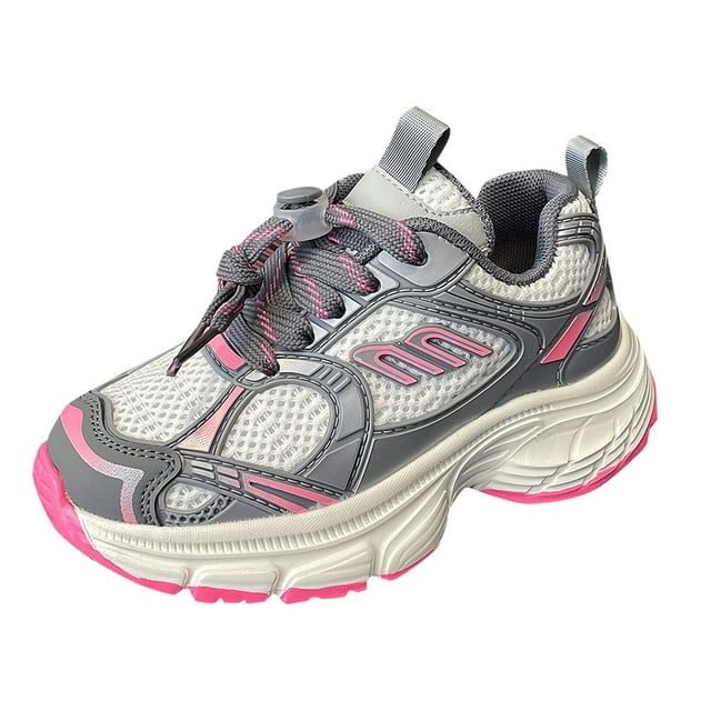 HBFAGFB Espadrilles Filles Enfants Maille Respirante et Tendance Chaussures Garçons Lacets Décontractées Rouges Taille 30