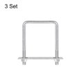 thumbnail image 3 of Unique Bargains Square U-Bolts 3 Sets 100mm Inner Width 140mm Length M10 304 Stainless Steel with Nuts and Plates, 3 of 4