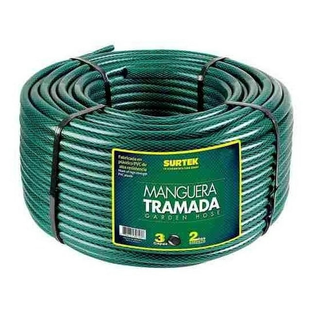 Manguera Tramada Verde 3/4 Pulgadas Rollo 100m Surtek SURTEK M34T100