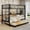 Black, variant on Bellemave Twin Over Twin Bunk Bed with Trundle, Metal Convertible Bunk Beds with Ladder, Heavy Duty Twin Size Bunk Beds Can be Divided into 2, No Box Spring Needed(Silver)