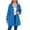 Blue, variant on Women's Casual Jackets Solid Trench Coat Hooded Jacket Thin Rain Coat Casual Loose Trench Coat 3XL