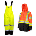 thumbnail image 2 of JORESTECH Hi-Vis Safety Rain Set, Two-Tone Parka Jacket and Pants (Orange/Black, S), 2 of 9